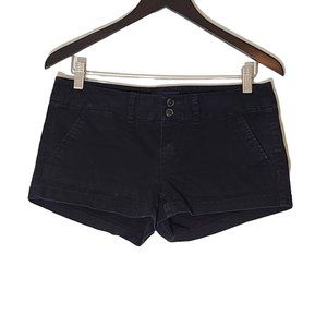 American Eagle Women's Black Cotton Stretch Chino Shortie Shorts Size 6 Low Rise